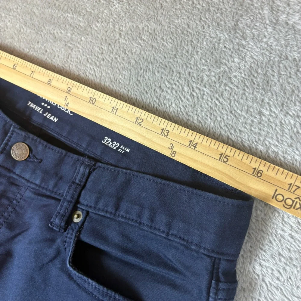 Banana Republic Jeans Mens 32x32 Travel Jean Slim Fit Navy Blue Stretch